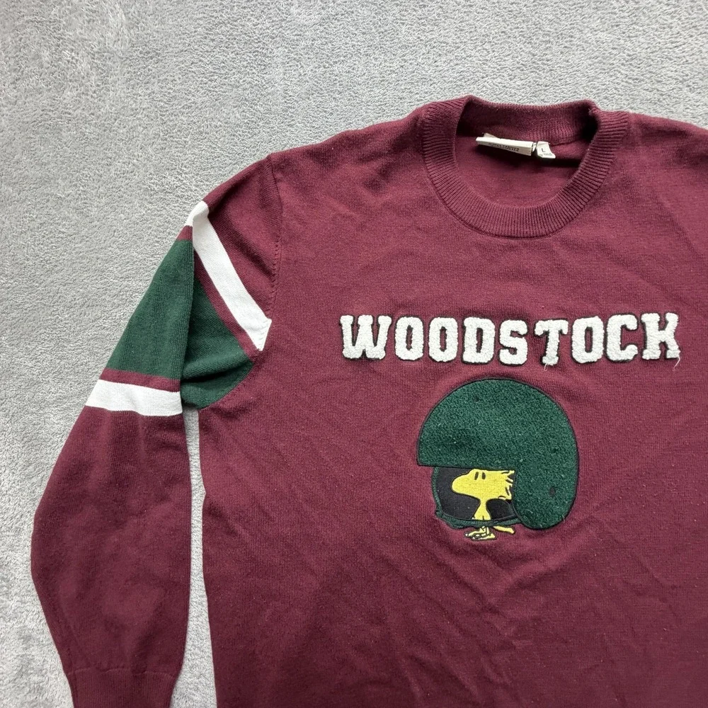 Aeropostale Sweater Mens Large Red Woodstock‎ Peanuts Graphic Pullover Crewneck